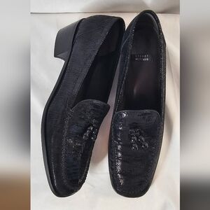 Stuart Weitzman McCool Saville Nappa Loafer 9.5 Croc Emboss QuietLuxury Academia